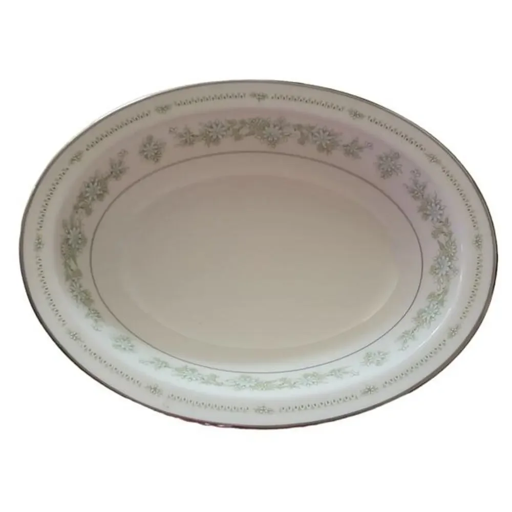 Noritake‎ Ivory Fine China Pattern Lexine 7007 Oval Serving Bowl Vintage Retro
